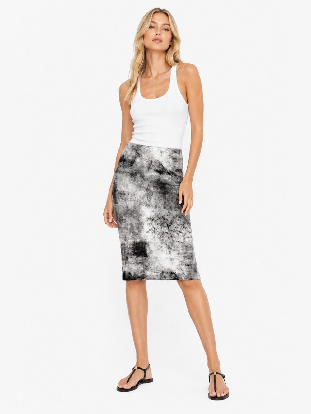 Massimo Size XS Tie Dye Pencil Knee Skirt